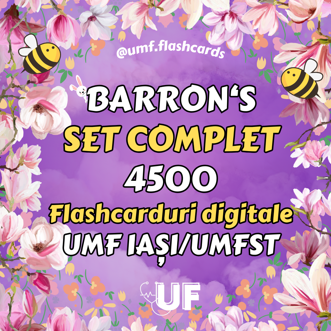 Set complet 4500 Flashcard-uri UMF IAȘI / TG.MUREȘ