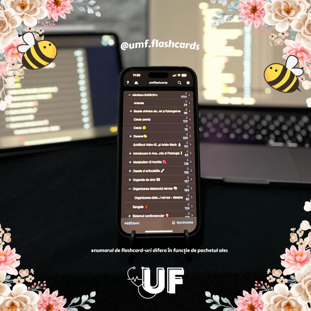 Set complet 4500 Flashcard-uri UMF IAȘI / TG.MUREȘ